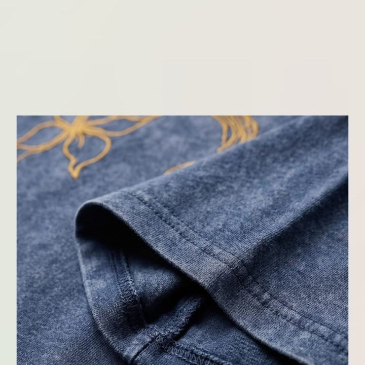 Blue Acid Wash Bird Tee product view