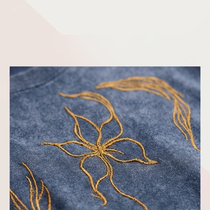 Blue Acid Wash Bird Tee product view