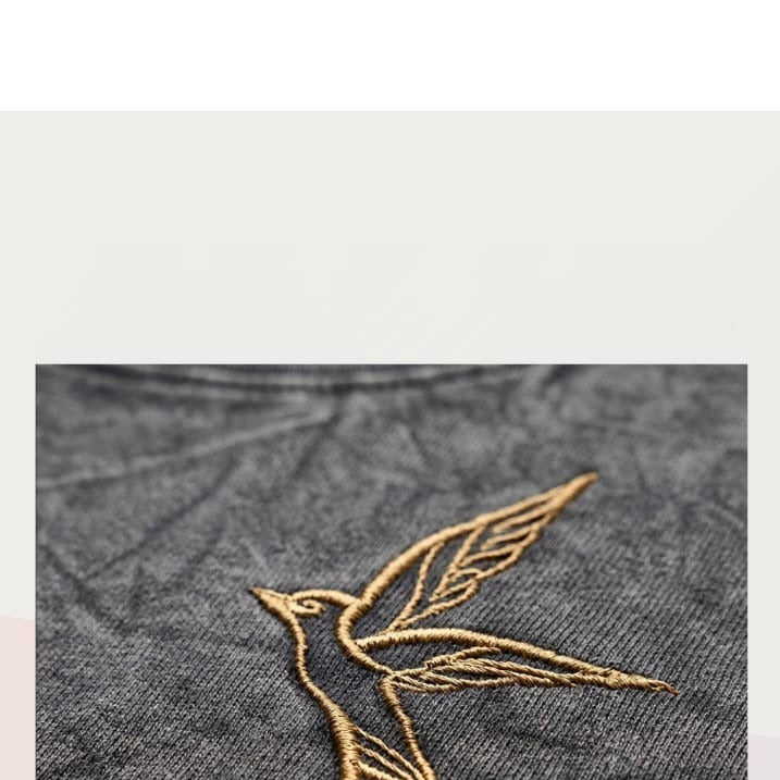 Charcoal Acid Wash Bird Tee product view