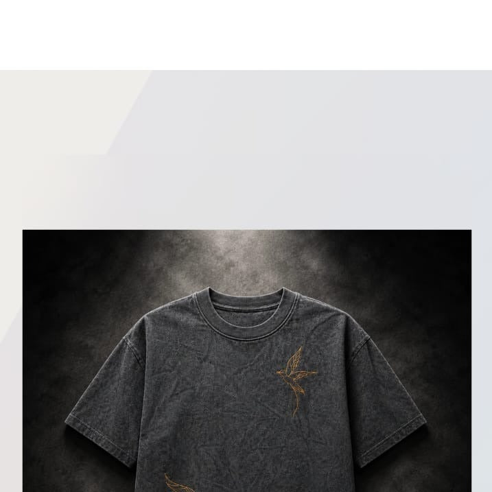 Charcoal Acid Wash Bird Tee