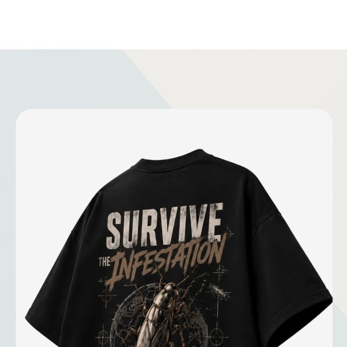 Infestation Oversized Graphic Tee – Black product view