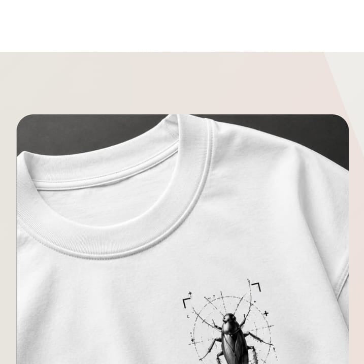 Survival Club "Resilient Roach" Oversized Tee – White product view