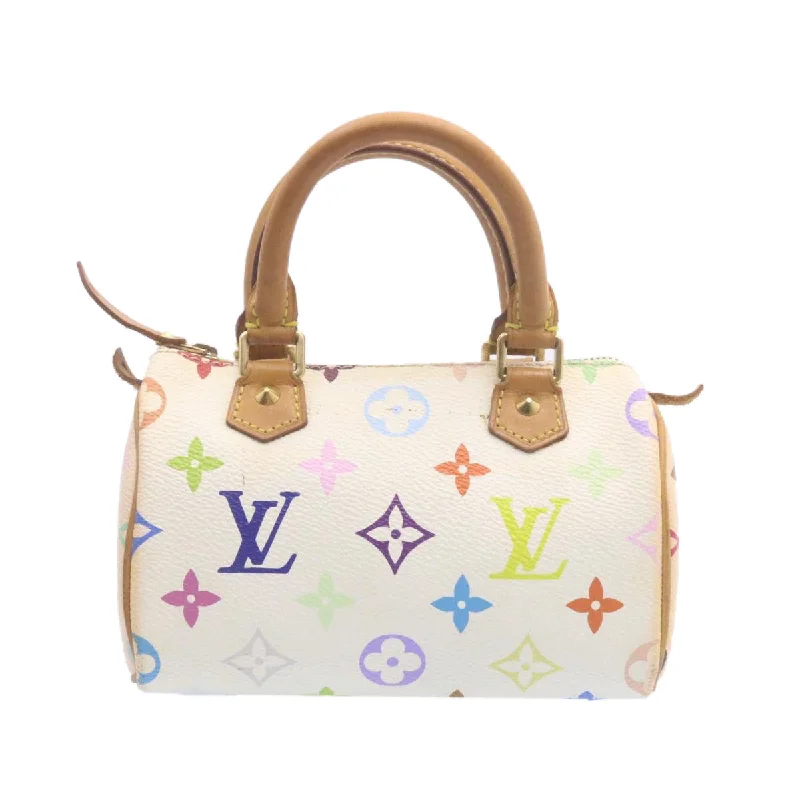 Eco-friendly tote bags for shoppingLOUIS VUITTON Monogram Multicolor Mini Speedy Hand Bag White M92645 Auth am1013g