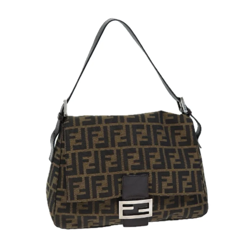 Customizable monogram bagsFENDI Zucca Canvas Mamma Baguette Shoulder Bag Black Brown  yk12425