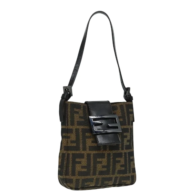 Best-selling designer bags 2025FENDI Zucca Canvas Mamma Baguette Shoulder Bag Black Silver Brown  93258