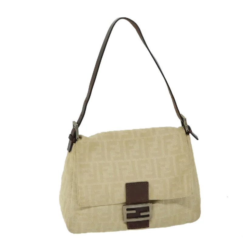 Eco-friendly tote bags for shoppingFENDI Zucca Canvas Mamma Baguette Shoulder Bag Beige  68065