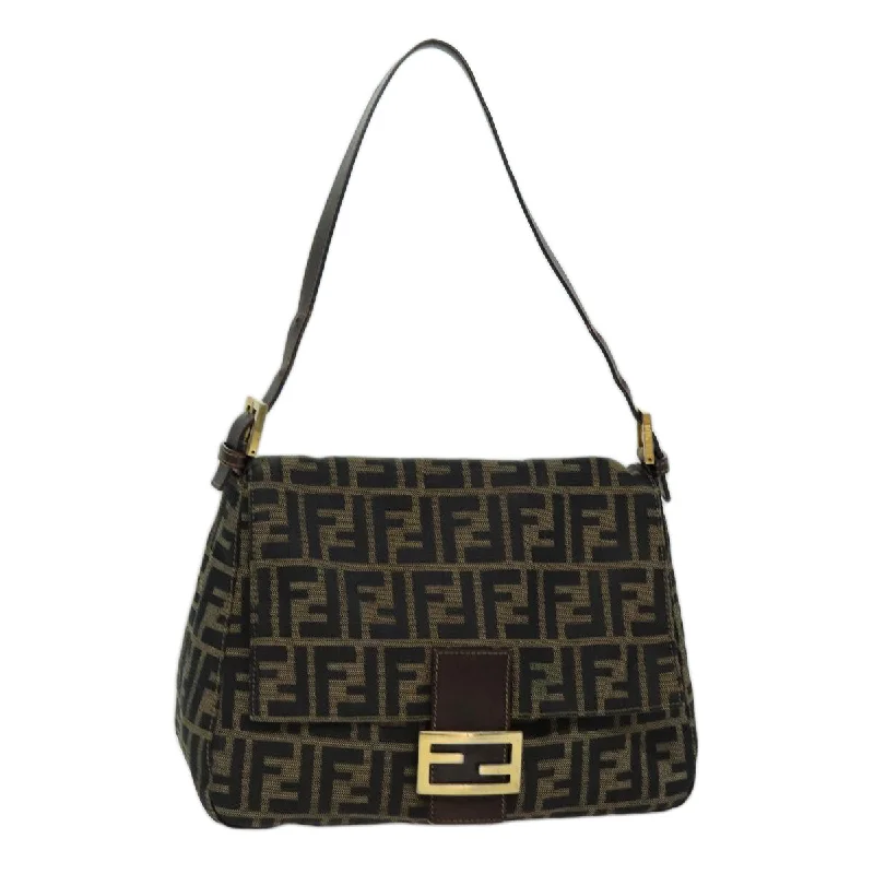 Mini bags for evening outFENDI Zucca Canvas Mamma Baguette Shoulder Bag Black Brown  hk1297