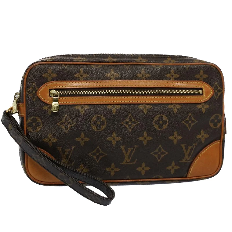 Designer bags with top handlesLOUIS VUITTON Monogram Marly Dragonne GM Clutch Bag M51825 LV Auth 54981