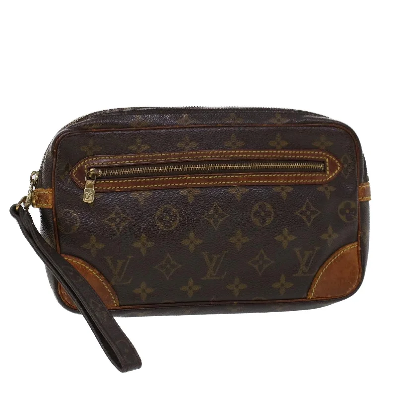 Durable leather bags for daily useLOUIS VUITTON Monogram Marly Dragonne GM Clutch Bag M51825 LV Auth 52561