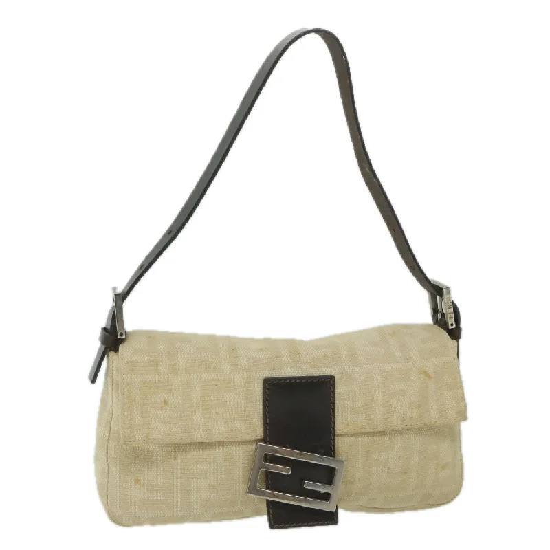 Mini bags for evening outFENDI Zucca Canvas Mamma Baguette Shoulder Bag Beige 2321 26424 008  63159