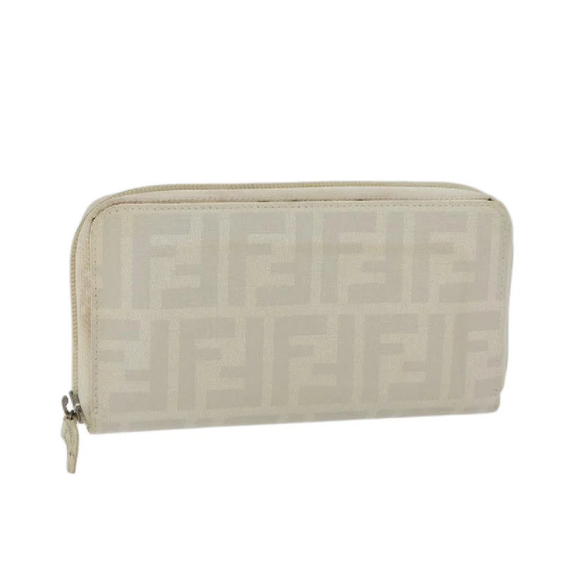 Designer bags for womenFENDI Zucca Canvas Long Wallet White  yk11469