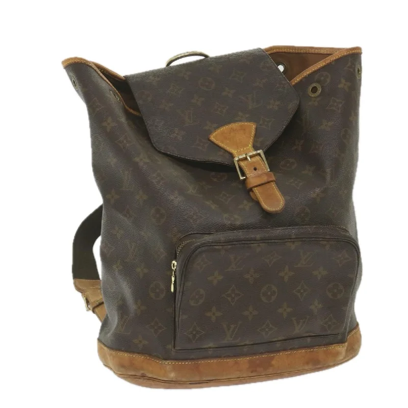 Minimalist leather handbagsLOUIS VUITTON Monogram Montsouris GM Backpack M51135 LV Auth bh137