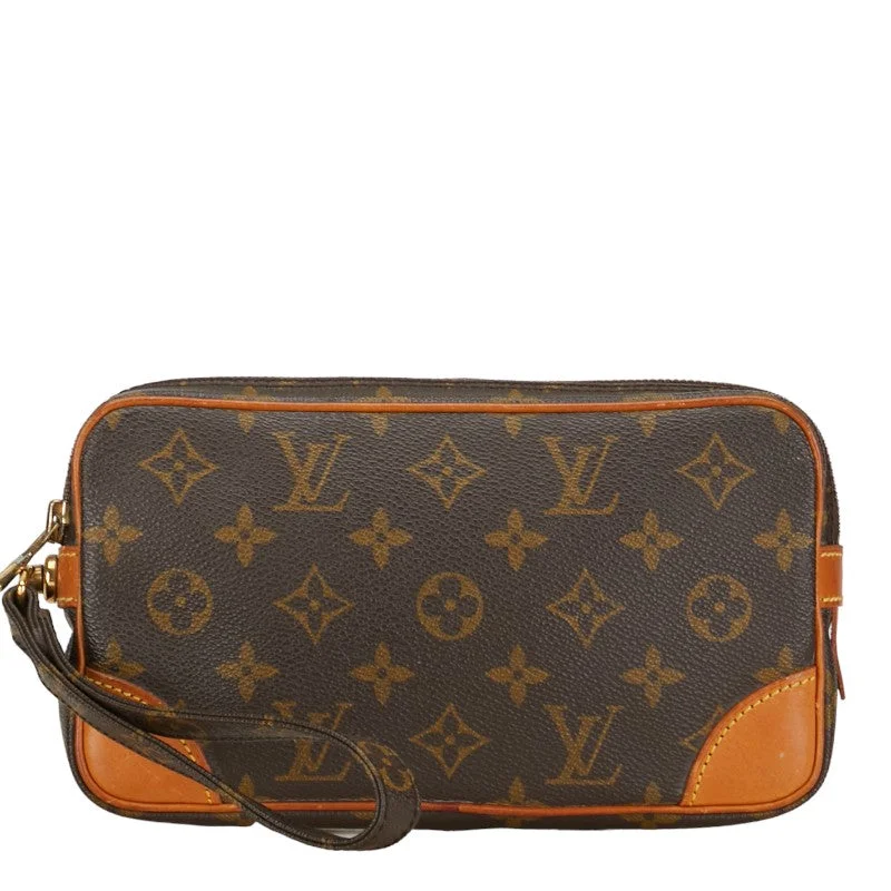 Trendy transparent PVC bagsLouis Vuitton Monogram Marly Dragon PM Clutch Backpack M51827 Brown PVC Leather  Louis Vuitton