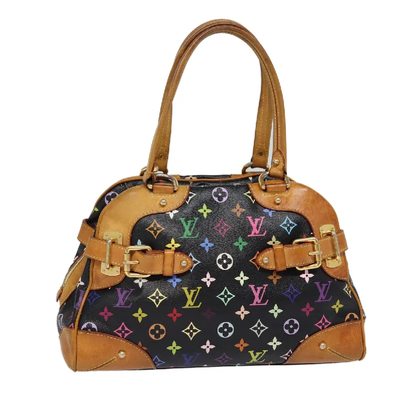 High-quality leather messenger bagsLOUIS VUITTON Monogram Multicolor Claudia Hand Bag Black M40194 LV Auth fm3735