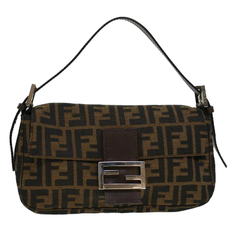 Minimalist leather handbagsFENDI Zucca Canvas Mamma Baguette Shoulder Bag Brown 2321.26424  am4274