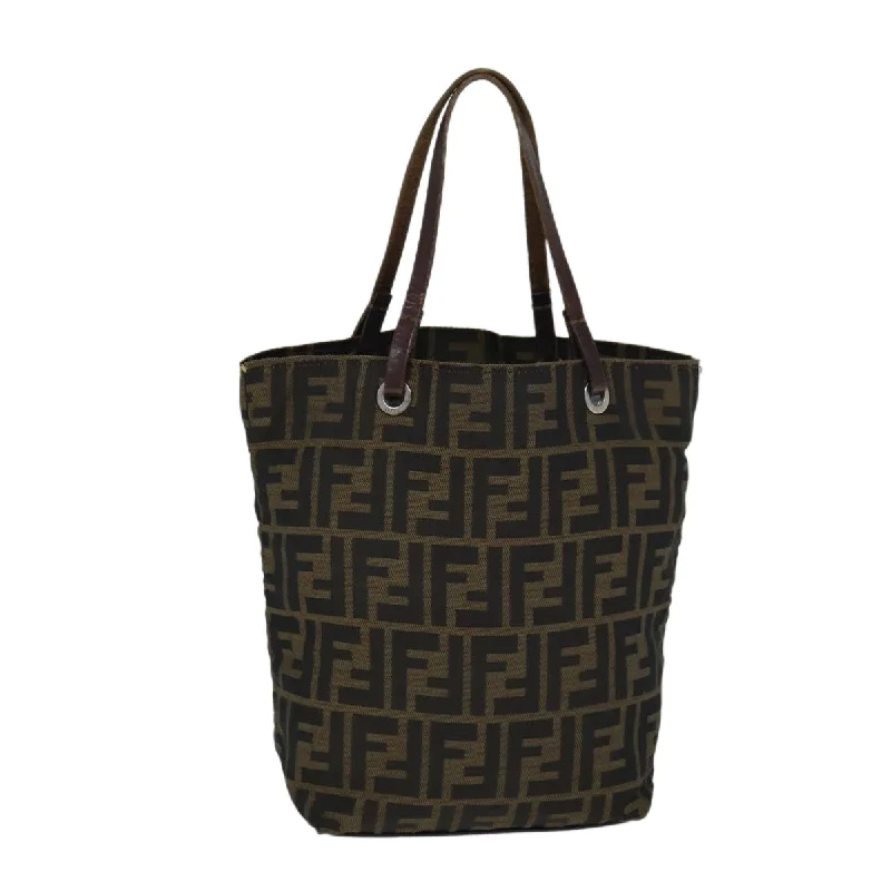 Designer bags for womenFENDI Zucca Canvas Hand Bag Black Brown  ep4416