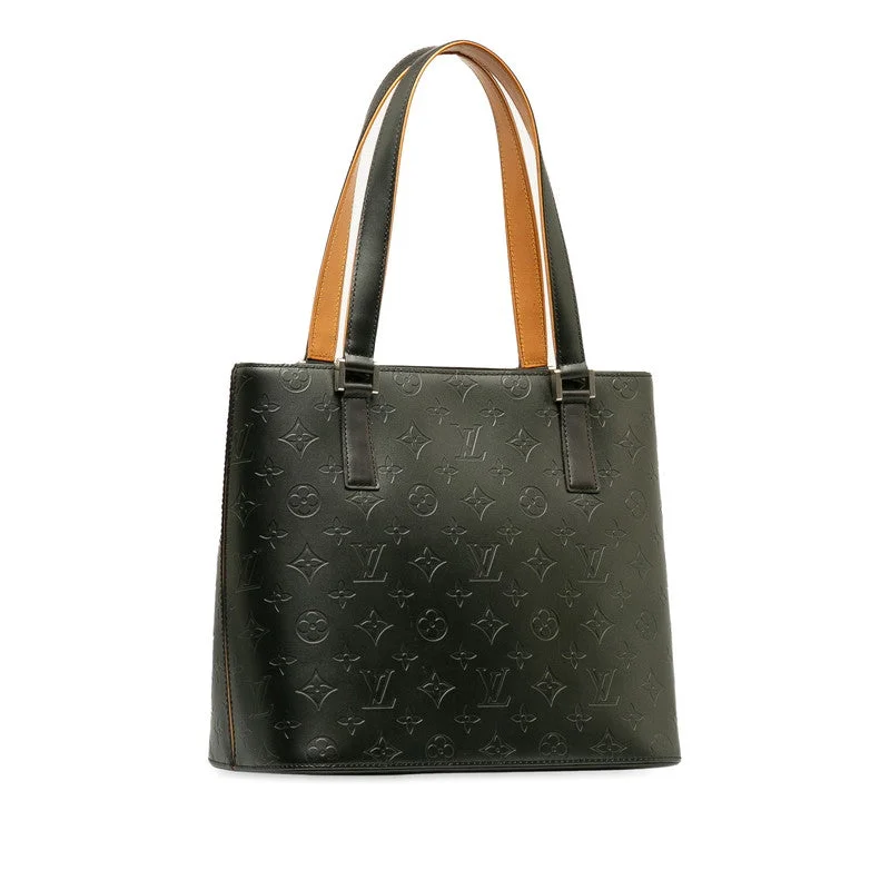 Best tote bags for workLouis Vuitton Monogram Matt Stockton Shoulder Bag M55112 Noir Black Leather Lady Louis Vuitton