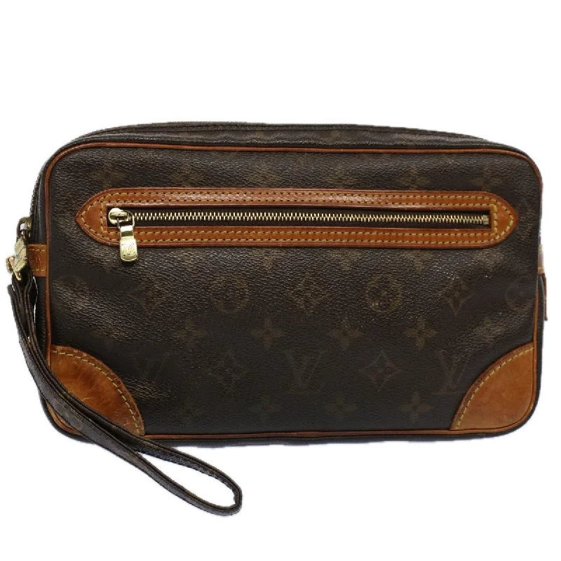 High-end designer bags for menLOUIS VUITTON Monogram Marly Dragonne GM Clutch Bag M51825 LV Auth 57896