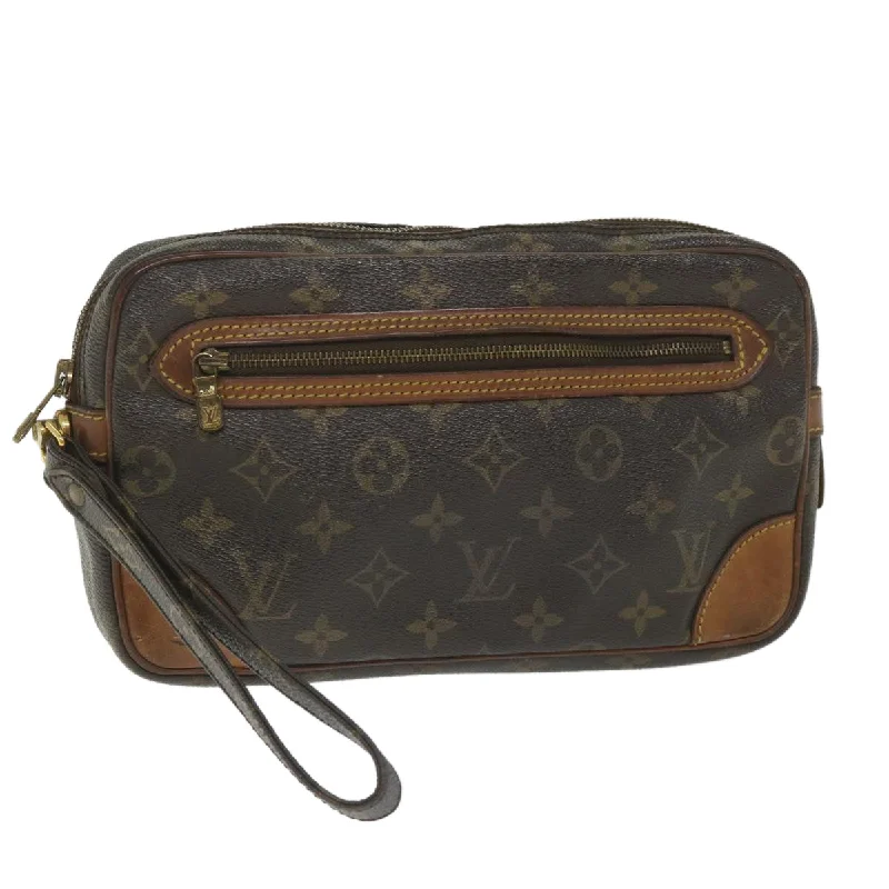 Luxury handbags 2025LOUIS VUITTON Monogram Marly Dragonne GM Clutch Bag M51825 LV Auth ac2410