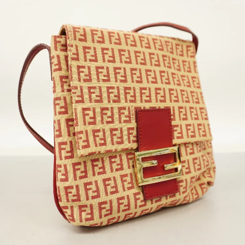 Best-selling designer bags 2025FENDI Zucchino Shoulder Bag Women's Canvas Shoulder Bag Beige,Red Color