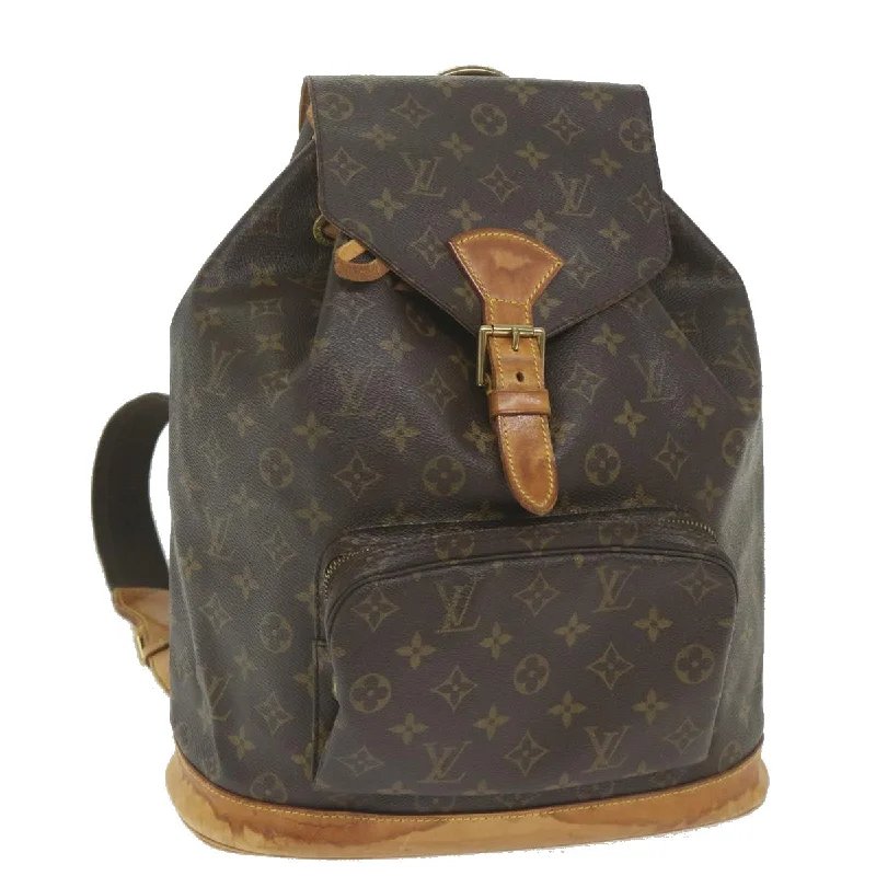 Designer bags with gold hardwareLOUIS VUITTON Monogram Montsouris GM Backpack M51135 LV Auth bh132