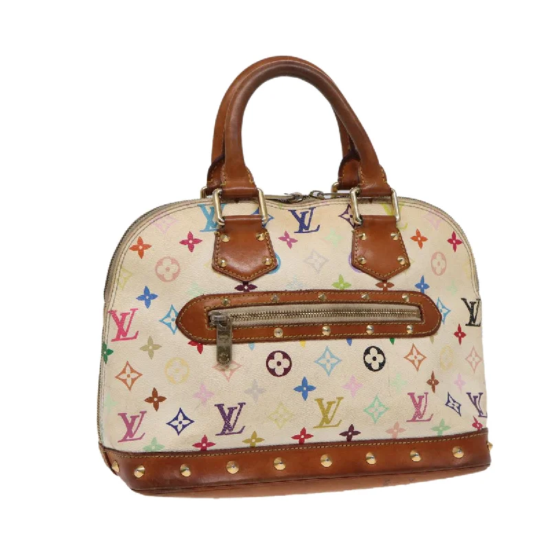 Stylish laptop bags for professionalsLOUIS VUITTON Monogram Multicolor Alma Hand Bag White M92647 LV Auth 88318