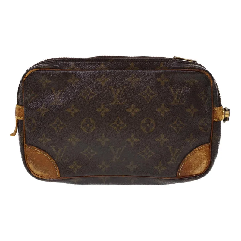 Customizable monogram bagsLOUIS VUITTON Monogram Marly Dragonne GM Clutch Bag M51825 LV Auth bs4823