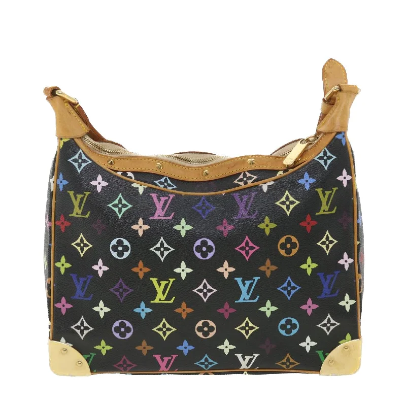 Minimalist leather handbagsLOUIS VUITTON Monogram Multicolor Boulogne Shoulder Bag Black M92638 Auth bs4495