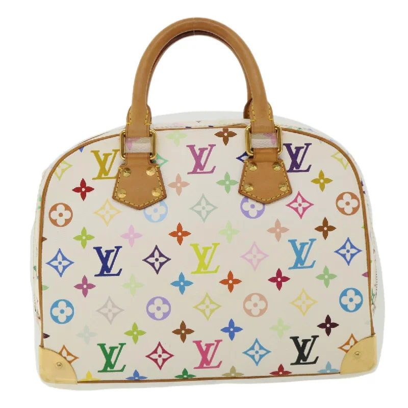 Luxury bags with exotic skinsLOUIS VUITTON Monogram Multicolor Trouville Hand Bag White M92663 LV Auth am3411