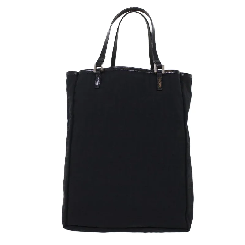 Affordable leather bagsFENDI Zucchino Canvas Tote Bag Nylon Leather Black  49283