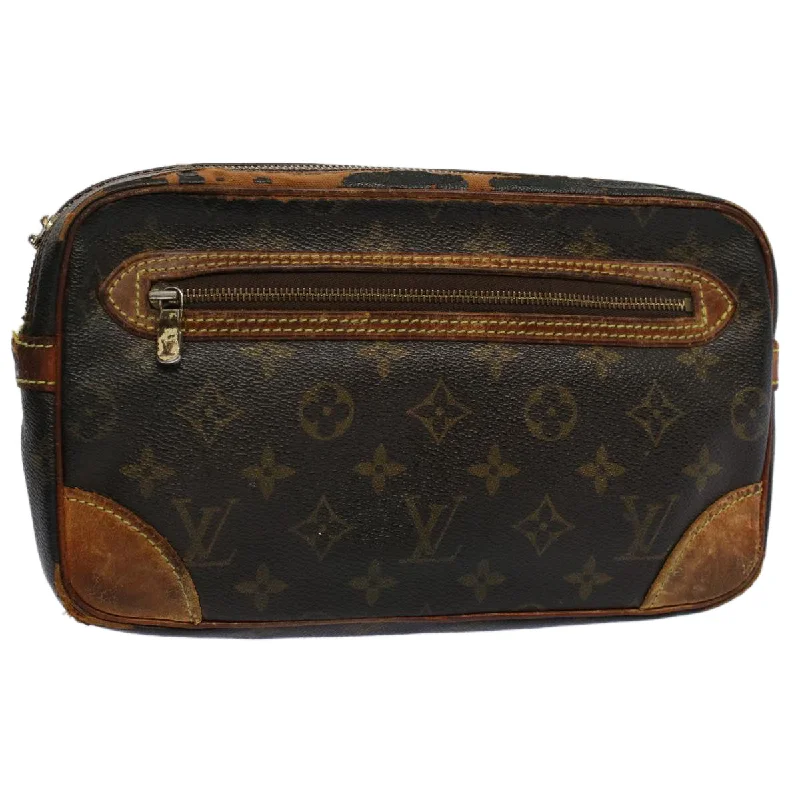 Luxury bags with chain strapsLOUIS VUITTON Monogram Marly Dragonne GM Clutch Bag M51825 LV Auth ti1259