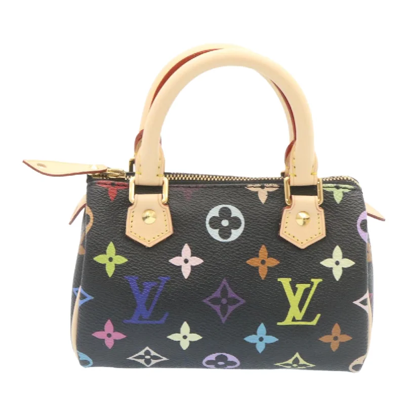 Customizable monogram bagsLOUIS VUITTON Monogram Multicolor Mini Speedy Hand Bag Black M92644 Auth 26986A