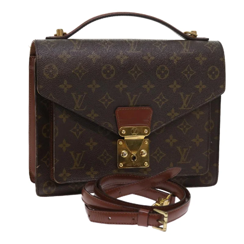 Designer bags with gold hardwareLOUIS VUITTON Monogram Monceau 28 Hand Bag 2way M51185 LV Auth 56941