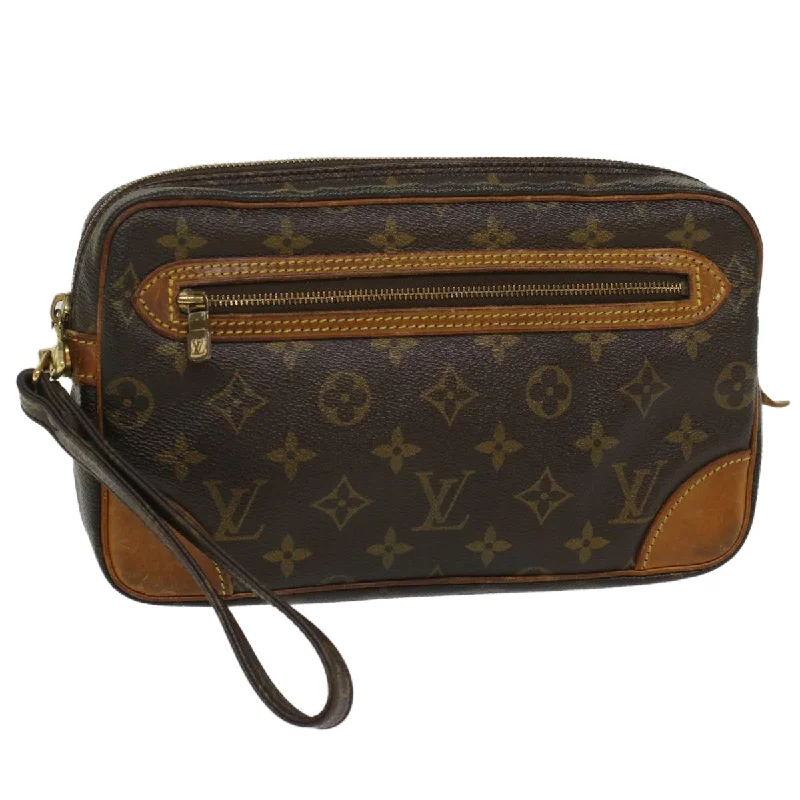 Affordable leather bagsLOUIS VUITTON Monogram Marly Dragonne GM Clutch Bag M51825 LV Auth am5061