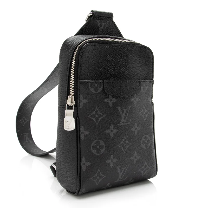 Affordable designer bag dupesLouis Vuitton Monogram Eclipse Taiga Leather Taigarama Outdoor Sling Bag (23939)