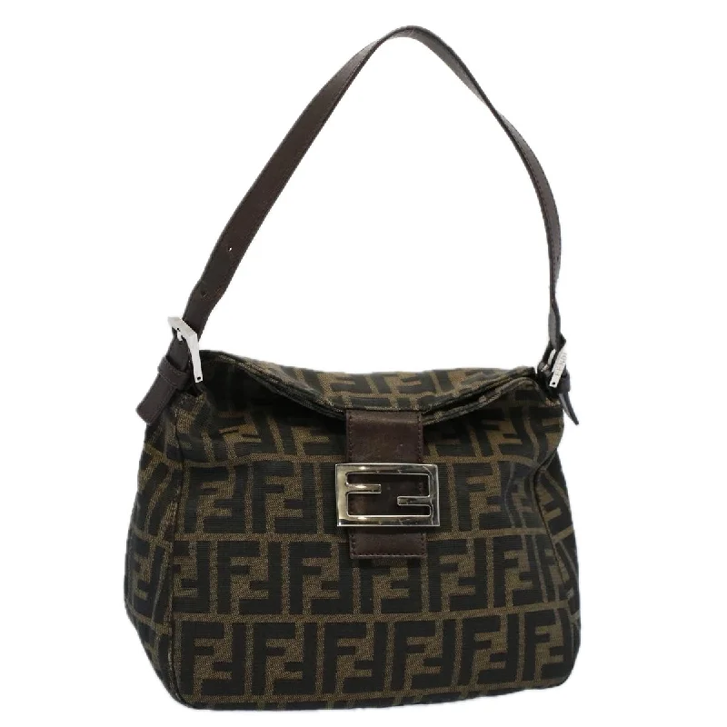 Eco-friendly tote bags for shoppingFENDI Zucca Canvas Mamma Baguette Shoulder Bag Black Brown  bs10105