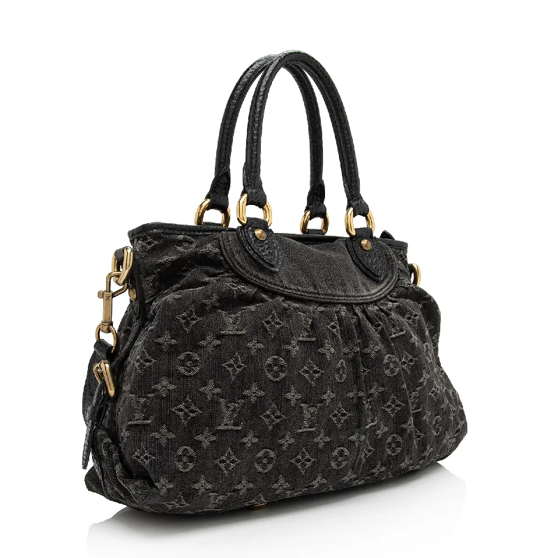 Designer bags with gold hardwareLouis Vuitton Monogram Denim Neo Cabby MM Satchel (SAEQo3)