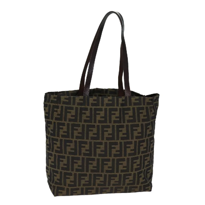 Luxury bags with exotic skinsFENDI Zucca Canvas Hand Bag Black Brown  ep4411