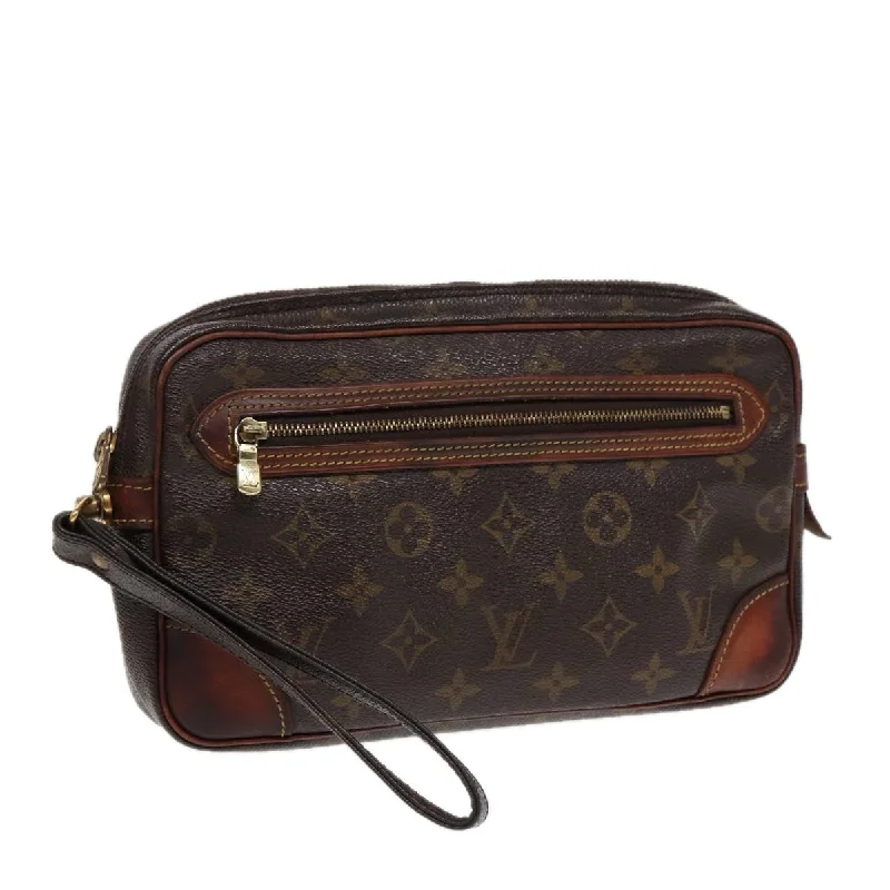 Designer bags with detachable strapsLOUIS VUITTON Monogram Marly Dragonne GM Clutch Bag M51825 LV Auth 84686