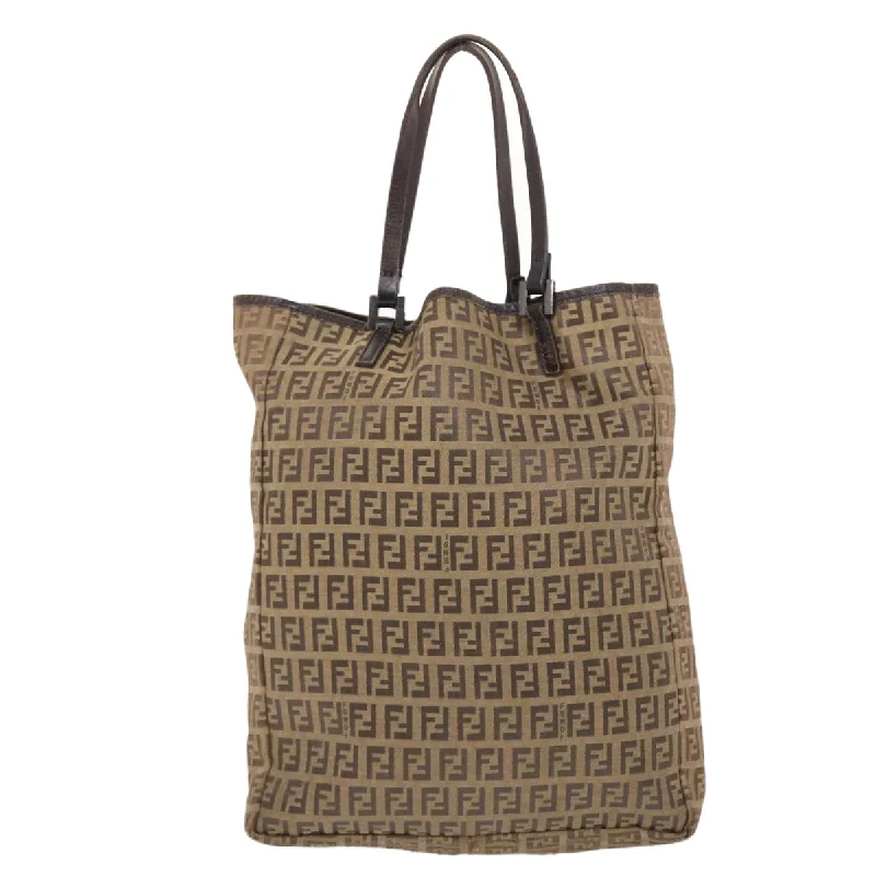 Best tote bags for workFENDI Zucchino Canvas Tote Bag Nylon Leather Brown  rd5610