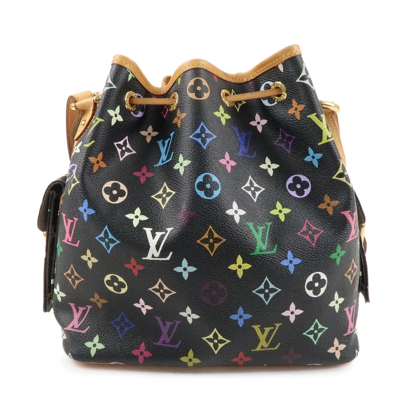 Designer bags with top handlesLouis Vuitton Monogram Multi Color Petit Noe Bag Noir M42230