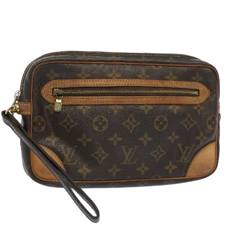 Eco-friendly tote bags for shoppingLOUIS VUITTON Monogram Marly Dragonne GM Clutch Bag M51825 LV Auth 53878