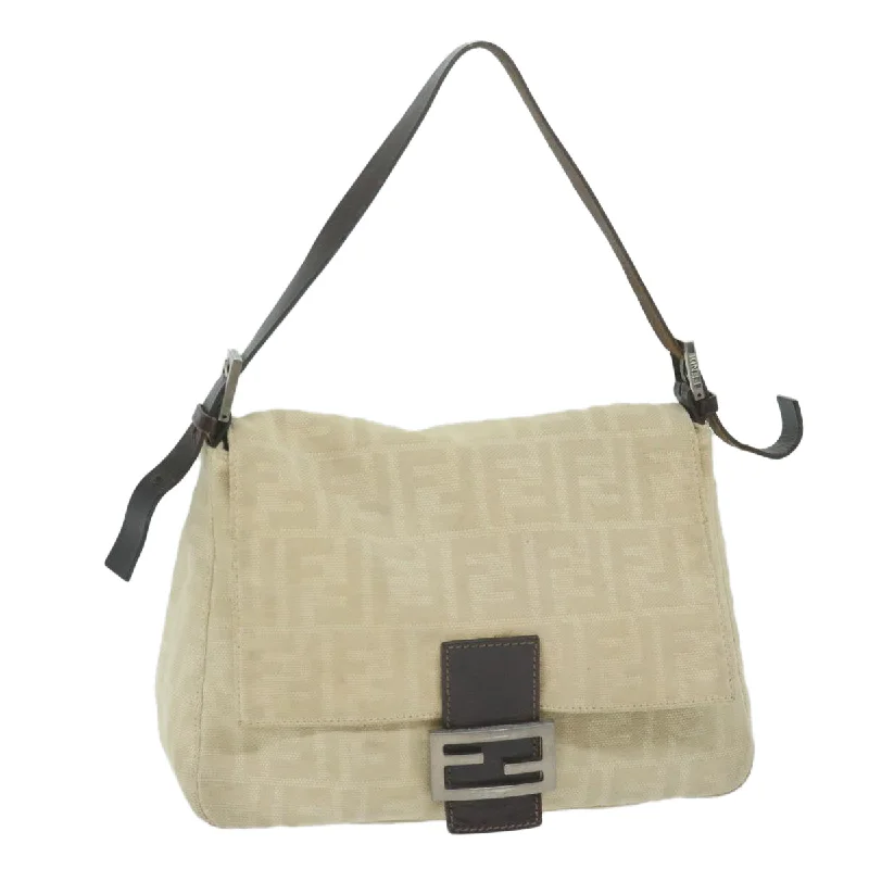 Durable leather bags for daily useFENDI Zucca Canvas Mamma Baguette Shoulder Bag Beige  62678