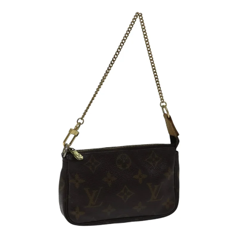 Designer bags with top handlesLOUIS VUITTON Monogram Mini Pochette Accessoires Pouch M58009 LV Auth 87845