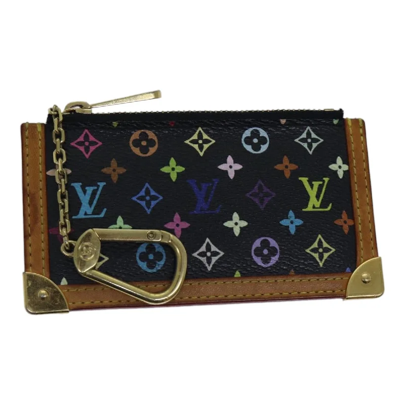 Vintage-inspired handbagsLOUIS VUITTON Monogram Multicolor Pochette Cles Purse Black M92654 LV Auth 86029