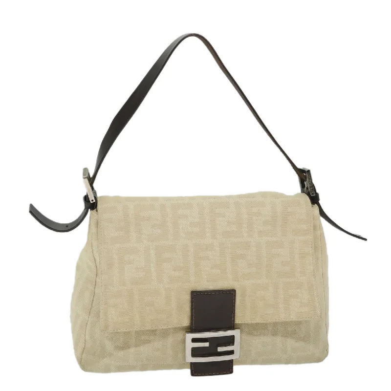 Compact crossbody bags for travelFENDI Zucca Canvas Mamma Baguette Shoulder Bag Beige  57043