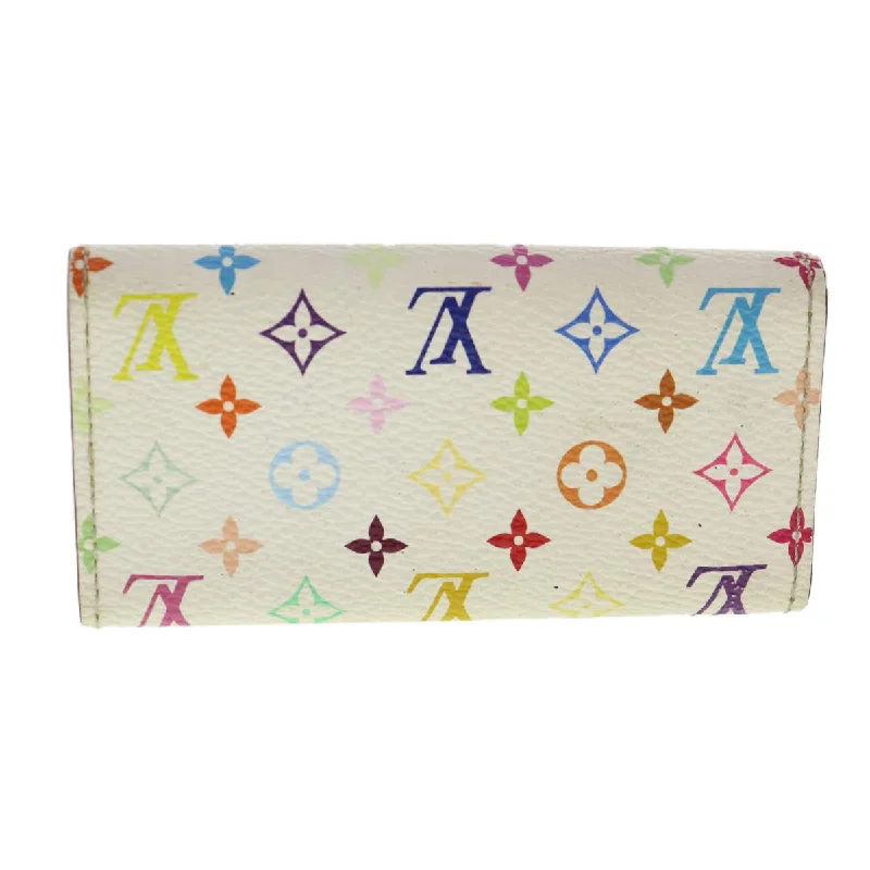 Trendy transparent PVC bagsLOUIS VUITTON Monogram Multicolor Multi Cles 4 Key Case White M60043 Auth 40493