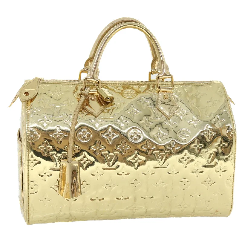 Sustainable fashion bagsLOUIS VUITTON Monogram Miroir Speedy 30 Hand Bag Gold Dore M95272 LV Auth 54048A