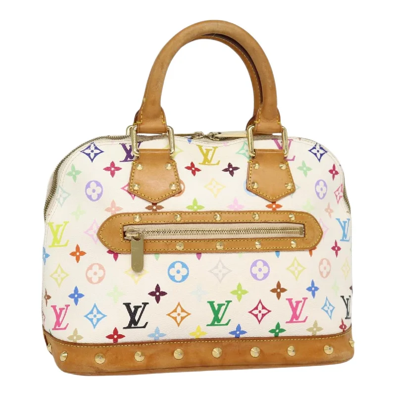 Customizable monogram bagsLOUIS VUITTON Monogram Multicolor Alma Hand Bag White M92647 LV Auth 88422