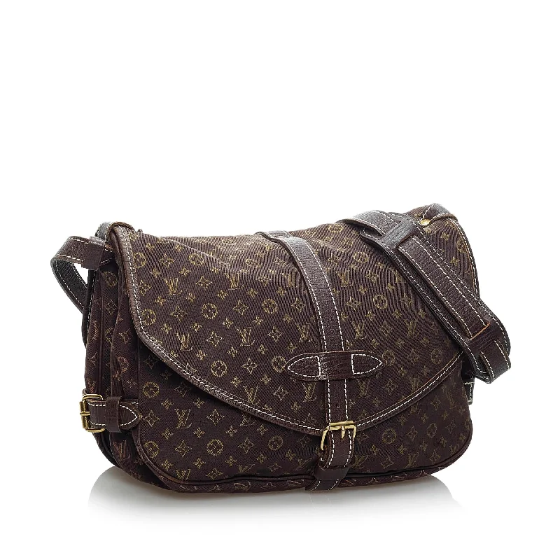 Luxury bags with exotic skinsLouis Vuitton Monogram Mini Lin Saumur 30 (SHG-34256)